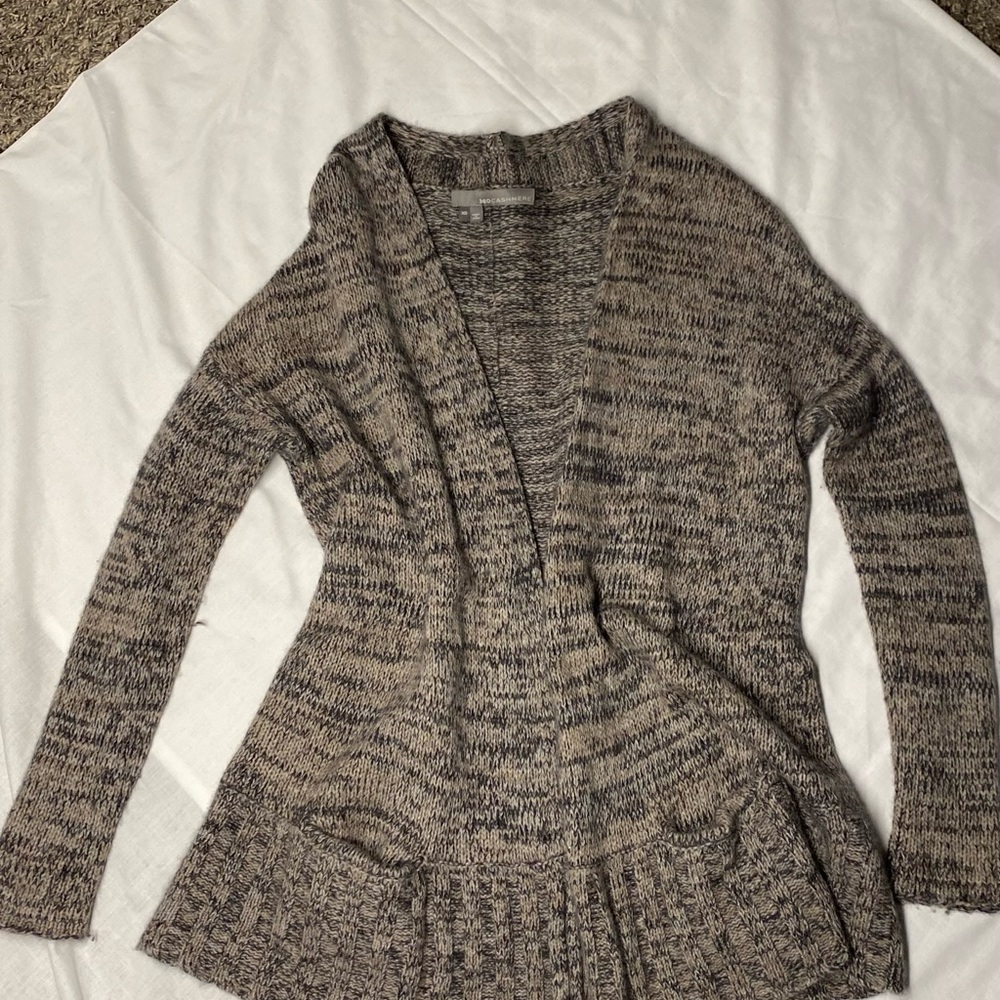 360 Cashmere Gray Knit Cardigan